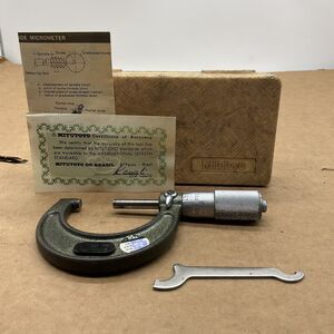 Mitutoyo 103-128 Outside Micrometer 1-2 in, 0.001” Acc, w/ Original Case, Read